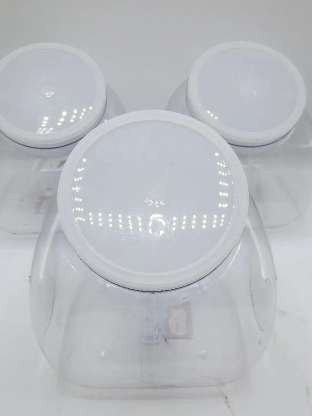 Plastic Containers Lot of 3 Fishbowl Candy Bowls With Lids